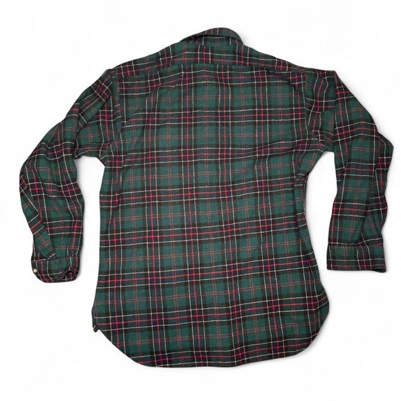 Pendleton 100% Virgin Wool Button-Down L Green Sinclair Hunting Tartan USA - Picture 2 of 5